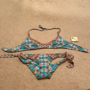 Paolita Bee Frog Patterned Tie Bikini